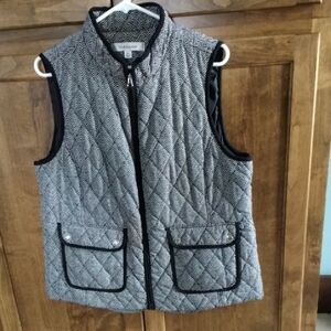Croft & Barrow Black and Gray Quilted Vest